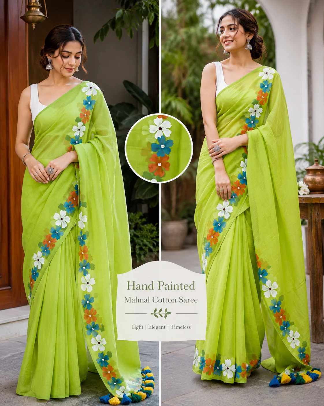 Litchi Malmal Cotton Saree